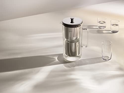 Aarke Purifier Glass Water Pitcher with Refillable Stainless Steel Filter