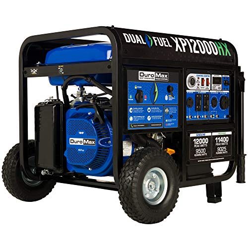 DuroMax XP12000HX Dual Fuel Portable Generator-12000 Watt Gas or Propane Powered