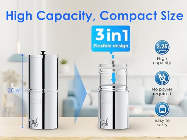Waterdrop Gravity-fed Water Filter System, Reduces Lead and Waterdrop Gravity-fed Water Filter System, Reduces Lead and
