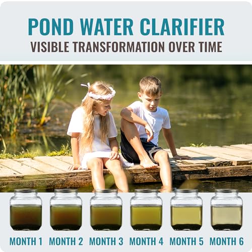 Pond Clear Water Treatment - 16 Pack for 8 Months of Pond Cleaner Supply - Pond Clarifier