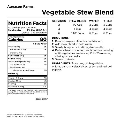 Augason Farms Vegetable Stew Blend 2 lbs 0.5 Oz