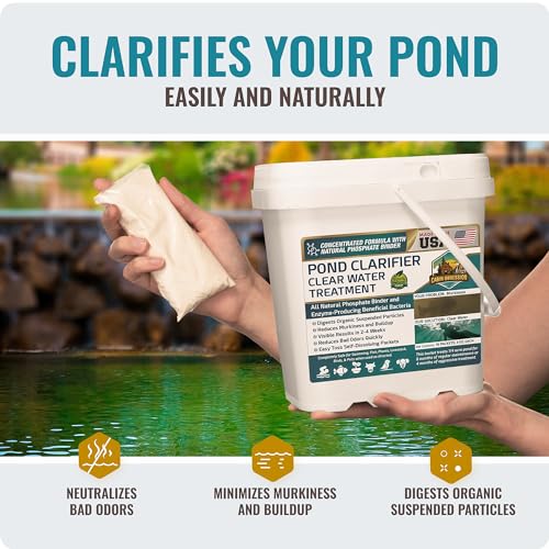 Pond Clear Water Treatment - 16 Pack for 8 Months of Pond Cleaner Supply - Pond Clarifier