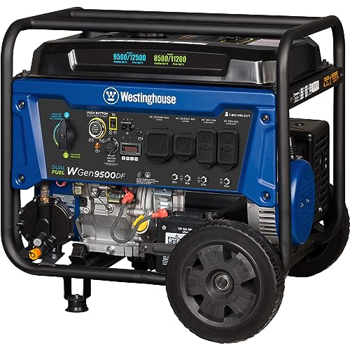 Westinghouse 12500 Watt Dual Fuel Home Backup Portable Generator Gas and Propane Powered