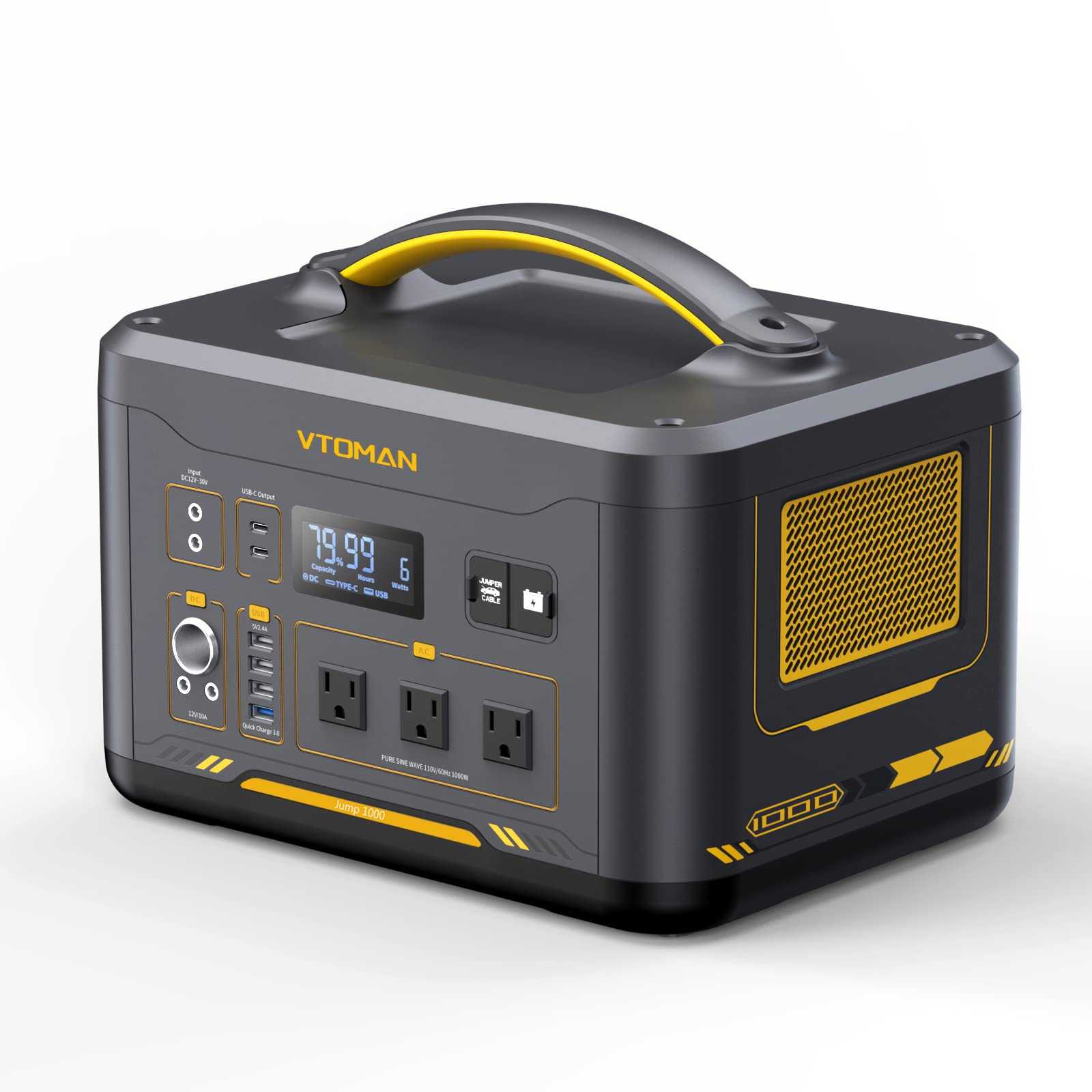 VTOMAN 1408Wh Portable Power Station 1000W Solar Generator Station