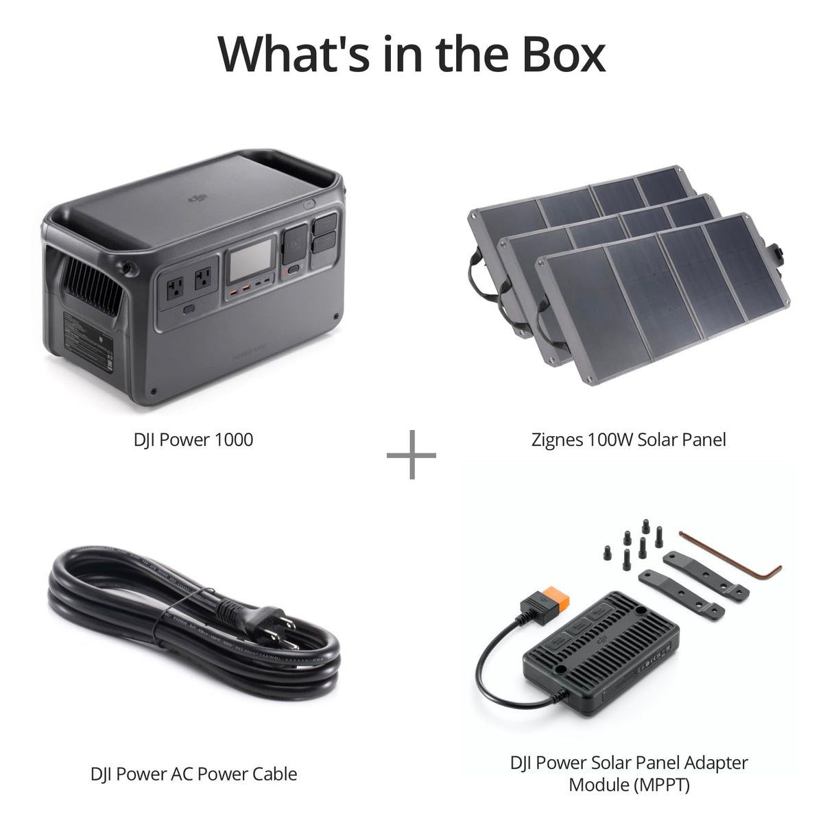 DJI Power 1000 Portable Power Station, 1024Wh Solar Generator with 3x 100W Solar Panels