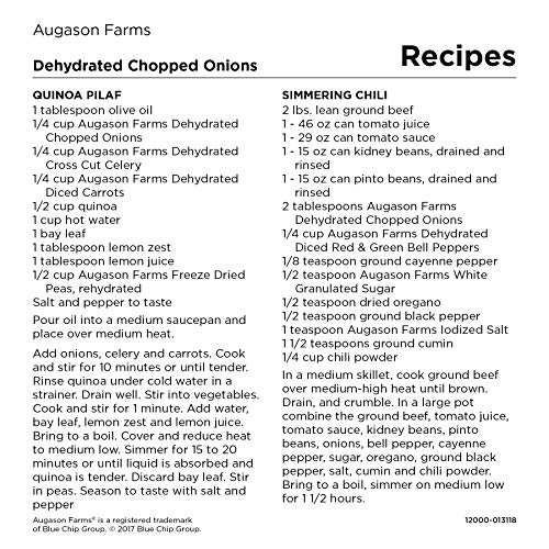 Augason Farms Dehydrated Chopped Onions No. 10 Can, 1 lb 7 oz (652 g) (5-12000), Packaging may vary