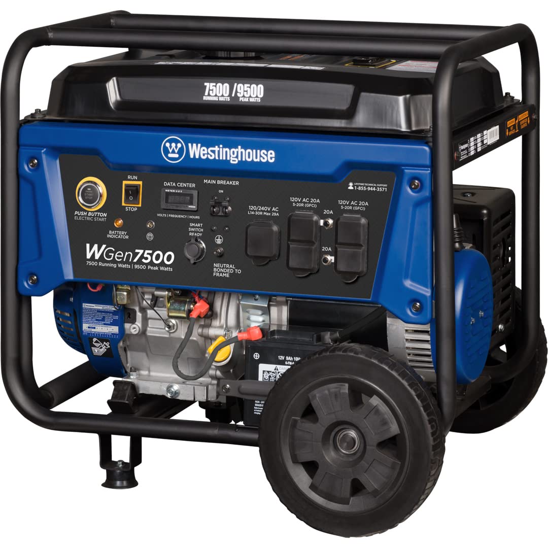 Westinghouse WGen7500 Portable Generator with 9500 Peak Watt