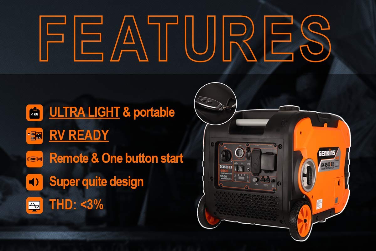 Genkins 4500 Watt Portable Inverter Generator