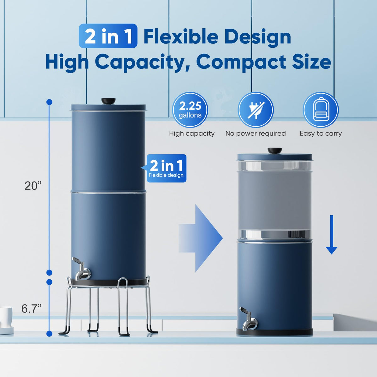 Purewell 3-Stage 0.01μm Ultra-Filtration Gravity Water Filter System