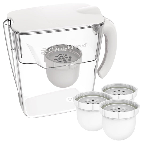 Clearly Filtered Clearly Filtered Filtered Water Pitcher (Pitcher + 3 Filter Packs ...