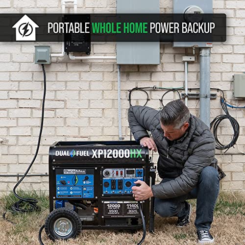 DuroMax XP12000HX Dual Fuel Portable Generator-12000 Watt Gas or Propane Powered