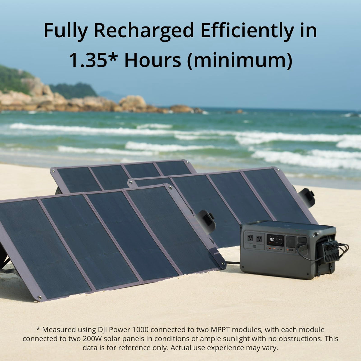 DJI Power 1000 Portable Power Station, 1024Wh Solar Generator with 3x 100W Solar Panels