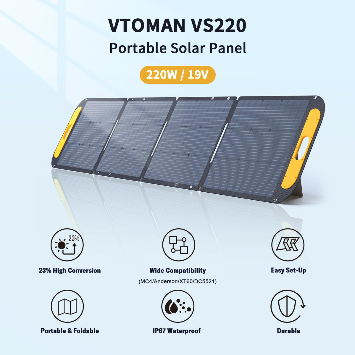 Vtoman 3096Wh Portable Power Station Bundle with Extra Battery &amp; 220W Solar Panel