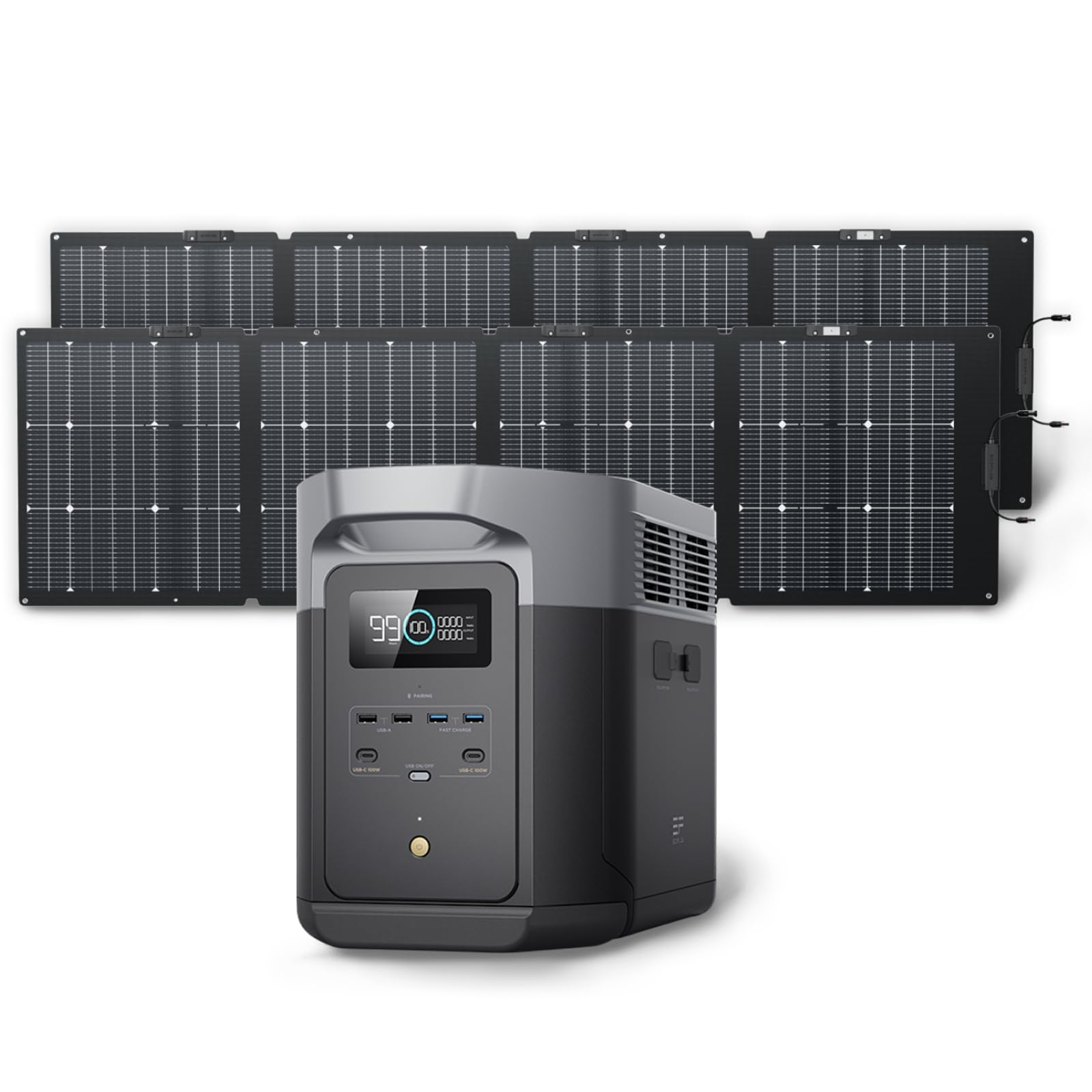 EF ECOFLOW Solar Generator DELTA 2 Max 2048Wh with 2x220W Solar Panel