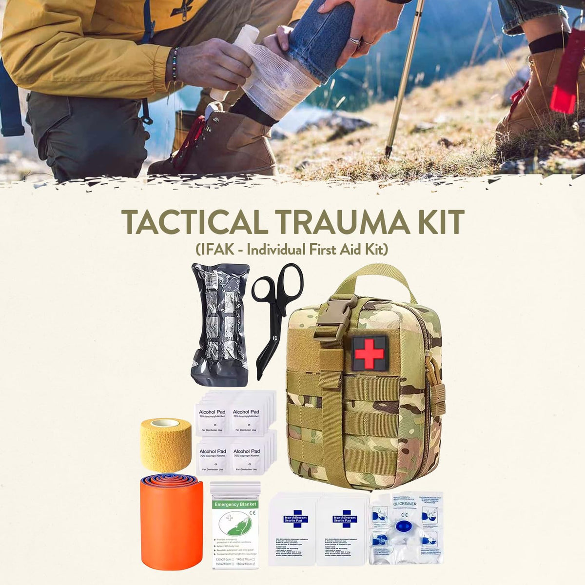 TacPreps 72-Hour Survival Kit 45L Bug Out Bag