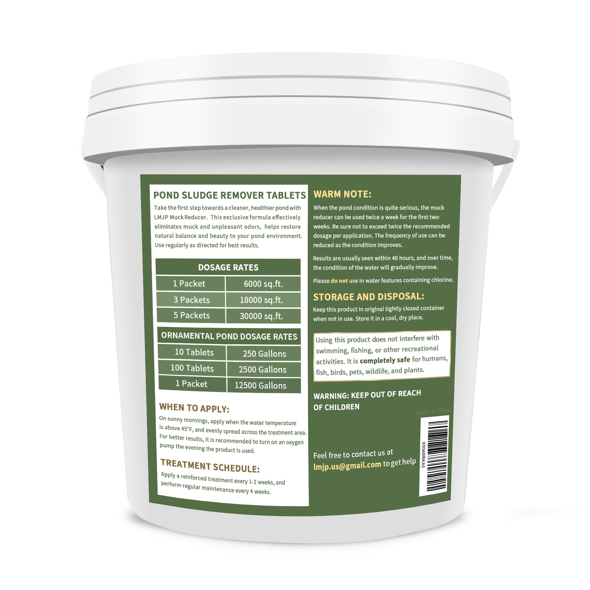 LMJP Muck Reducer - 5LB Natural Muck and Sludge Remover Tablets for Ponds & Lakes