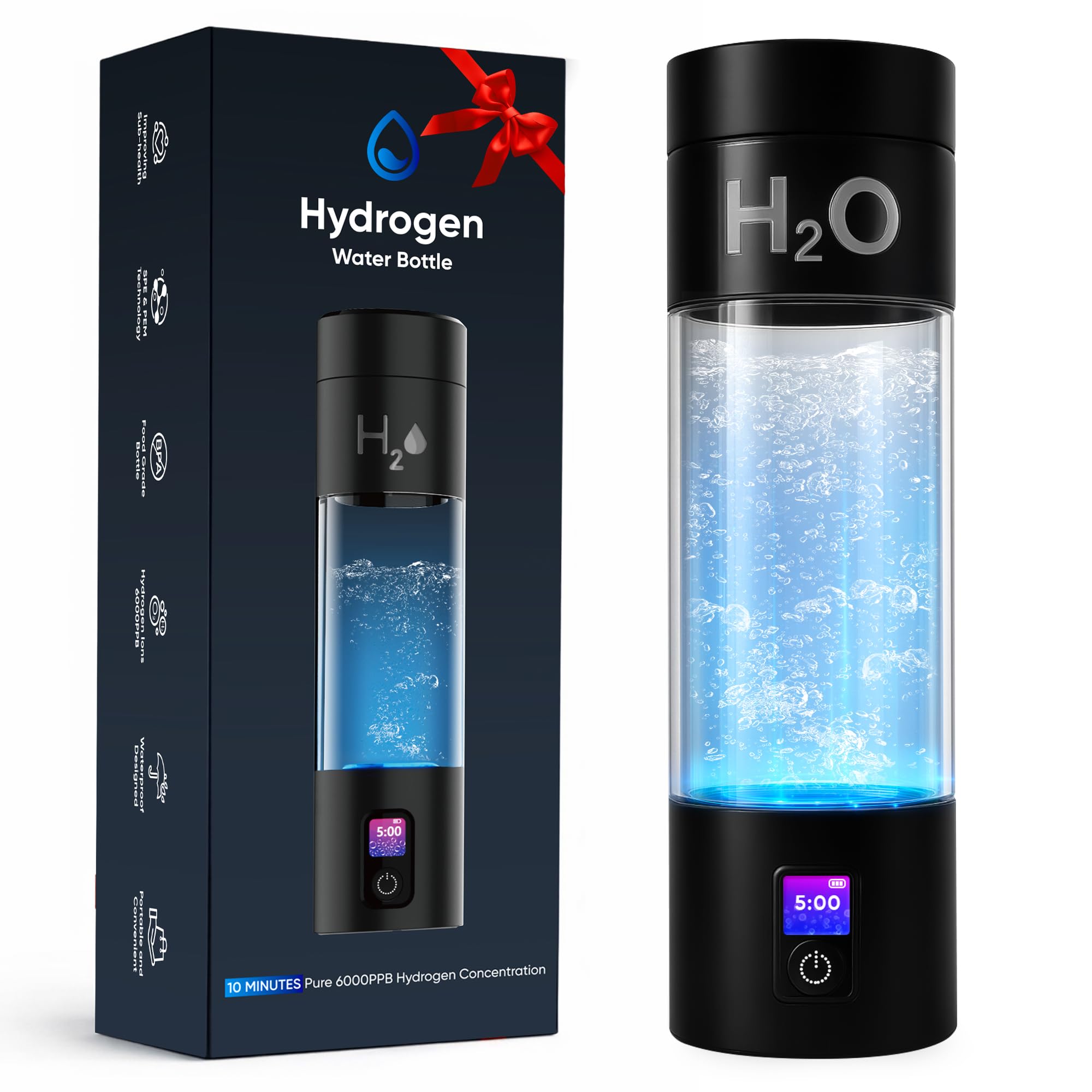 TzzToiT Hydrogen Water Bottle Generator - Clean Water Mill