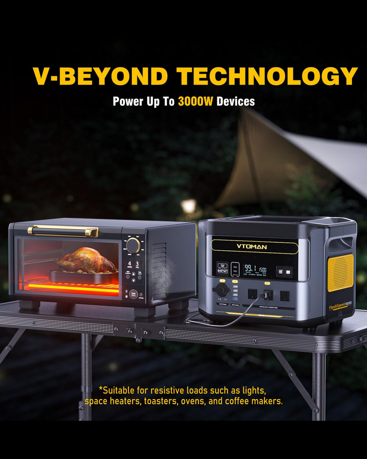 VTOMAN 3096Wh Portable Power Station with Extra Battery