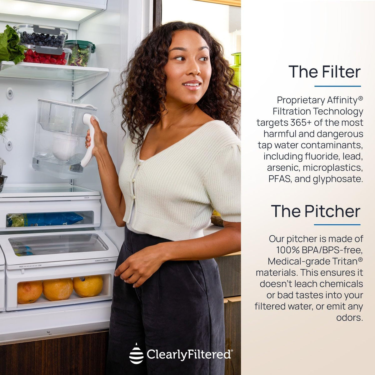 Clearly Filtered Filtered Water Pitcher (Pitcher + 3 Filter Packs)