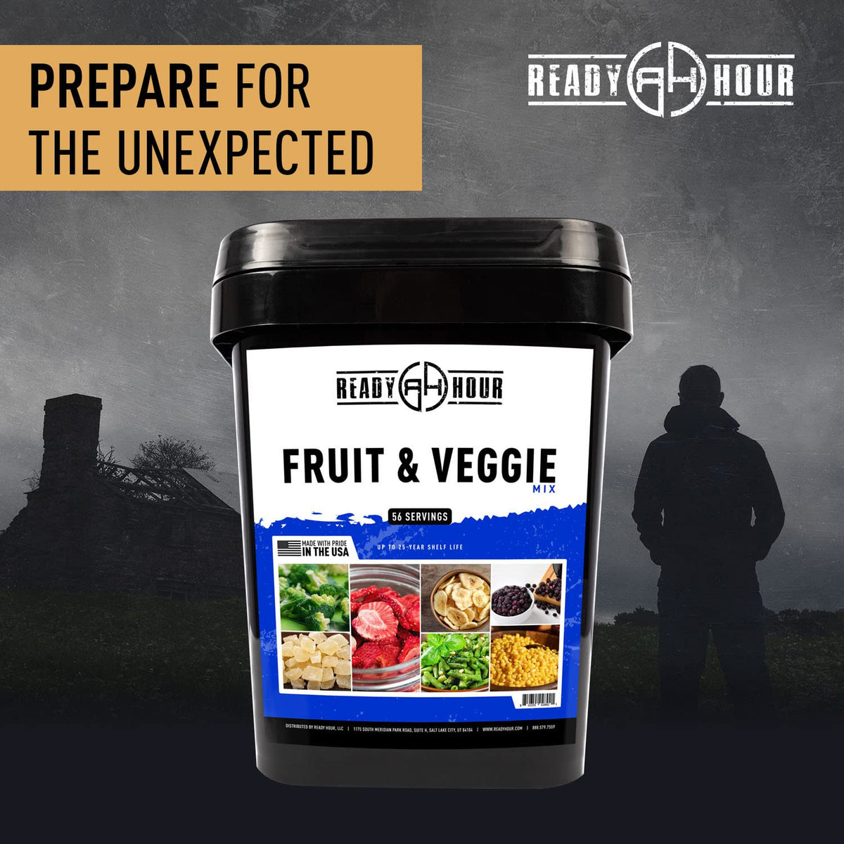 Ready Hour, Fruit &amp; Veggie Mix, Real Non-Perishable Freeze-Dried Food