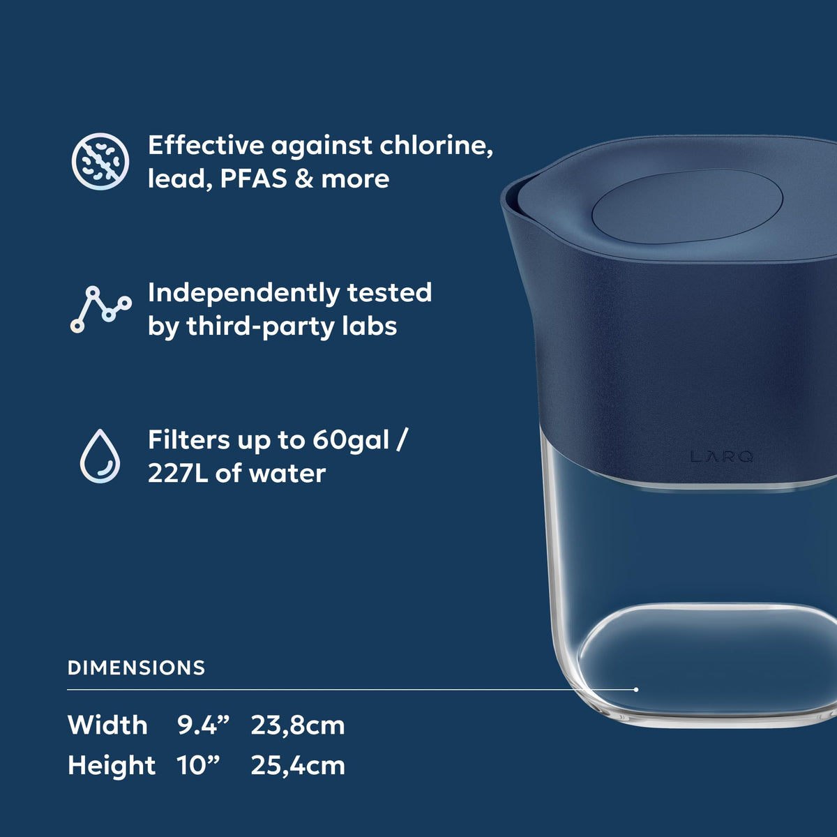 LARQ Water Filter Pitcher 1.9L (8-Cup) – Nano Zero Filter