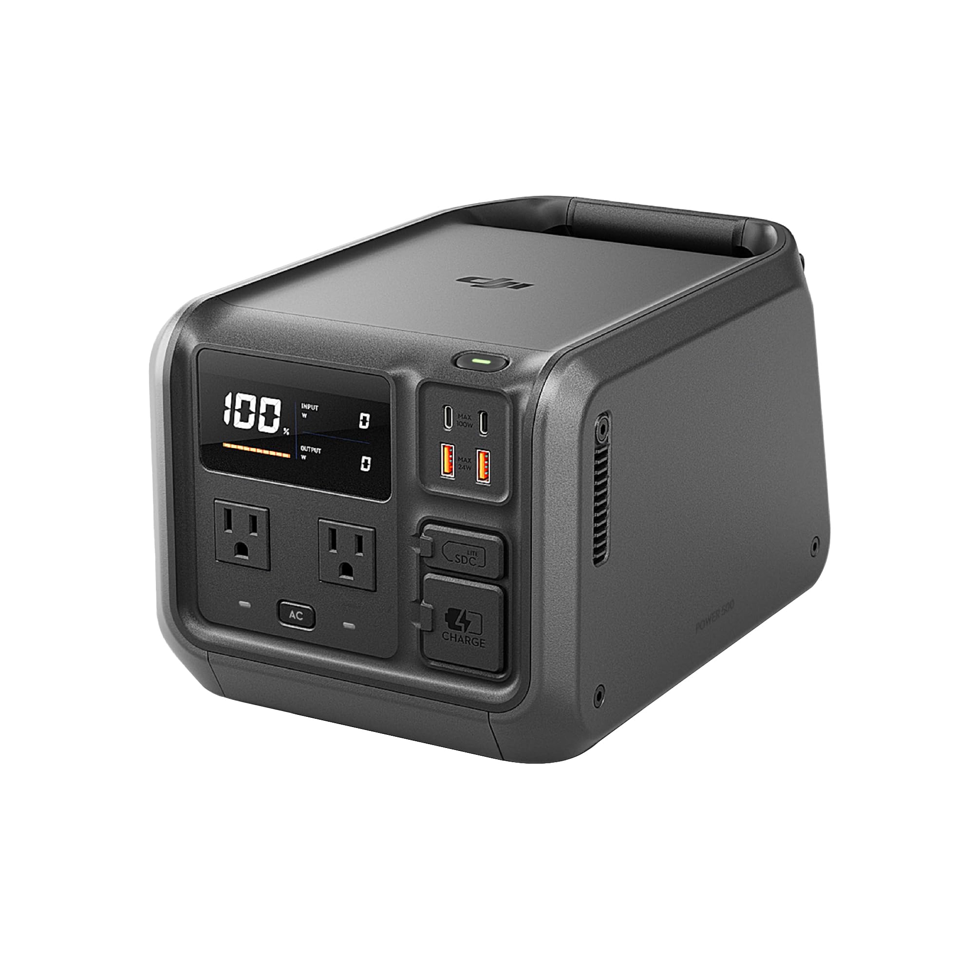 DJI Power 500 Portable Power Station, 512Wh LFP (LiFePO4) Battery, 70-Minute Fast Charging, 1000W Max Output, Solar Generator for Home Backup, Camping & RVs, Off-grid, Power Outage