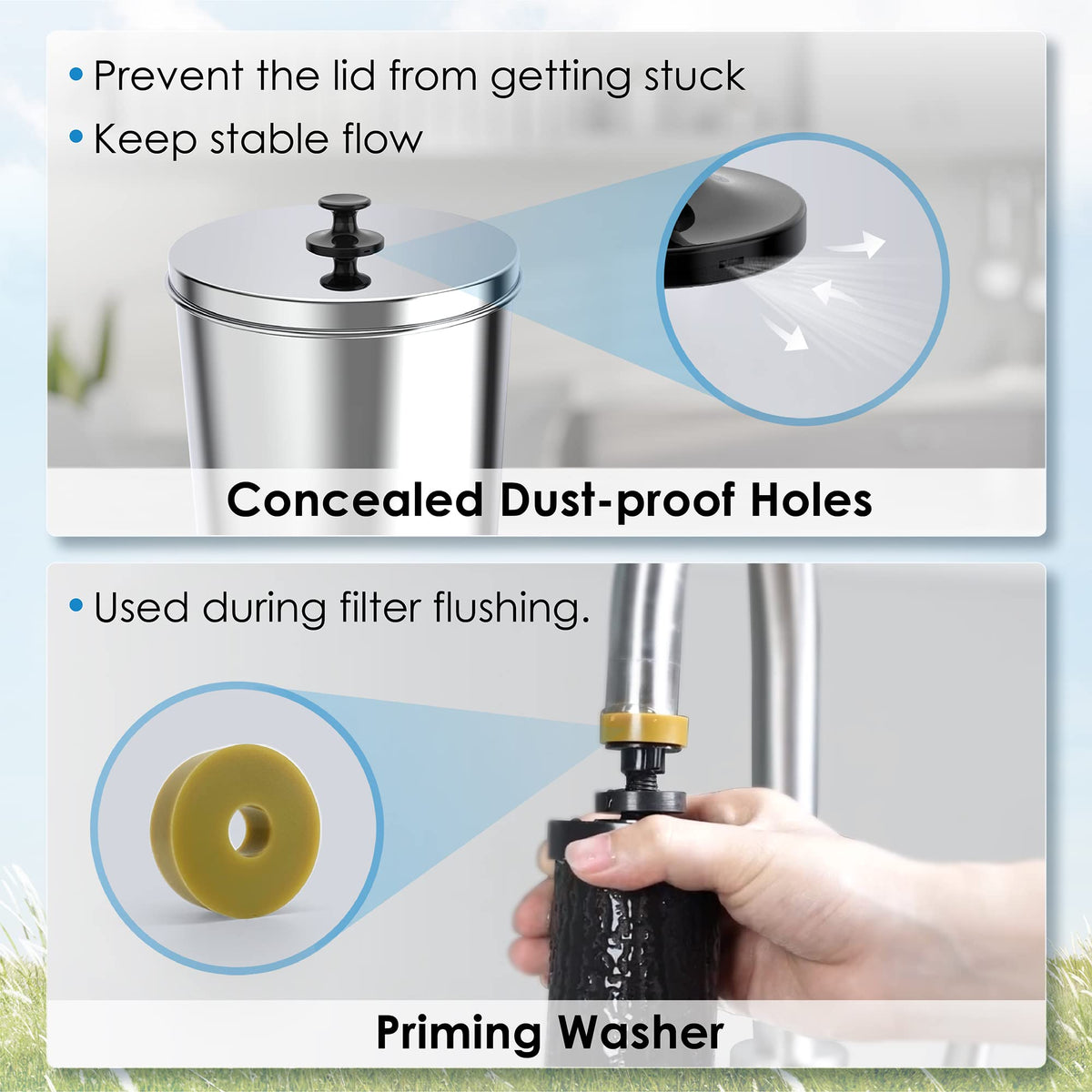 Waterdrop King Tank Gravity-fed Water Filter System  with 2 Black Carbon Filters and Metal Spigot