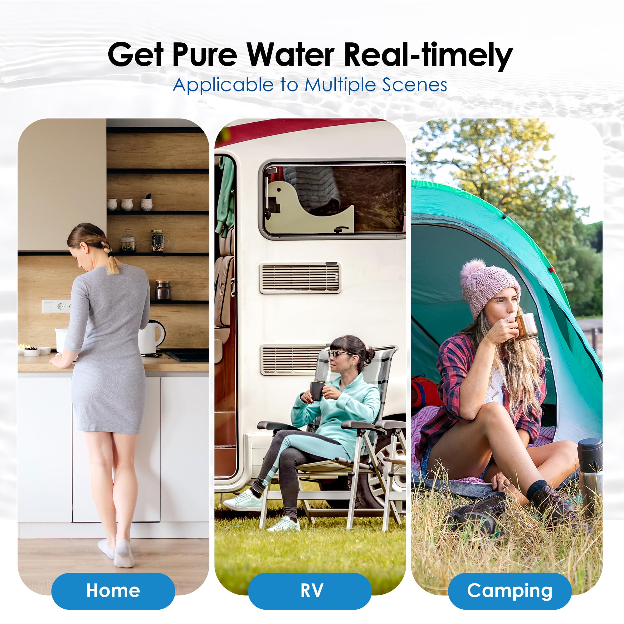 Waterdrop NSF/ANSI 42&372 Certified Water Filter, Replacement for Berkey® BB9-2® Black Filters, ProOne® or Alexapure® Gravity Water Filter System and Waterdrop King Tank Series, (Pack of 2)