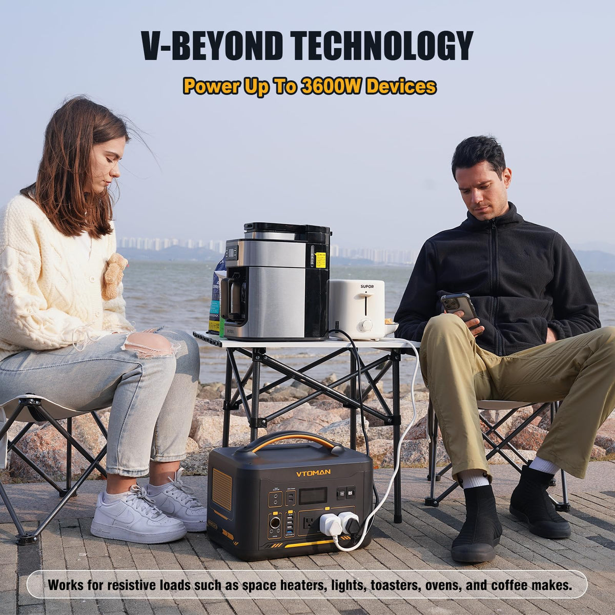 Vtoman 3096Wh Portable Power Station Bundle with Extra Battery &amp; 220W Solar Panel