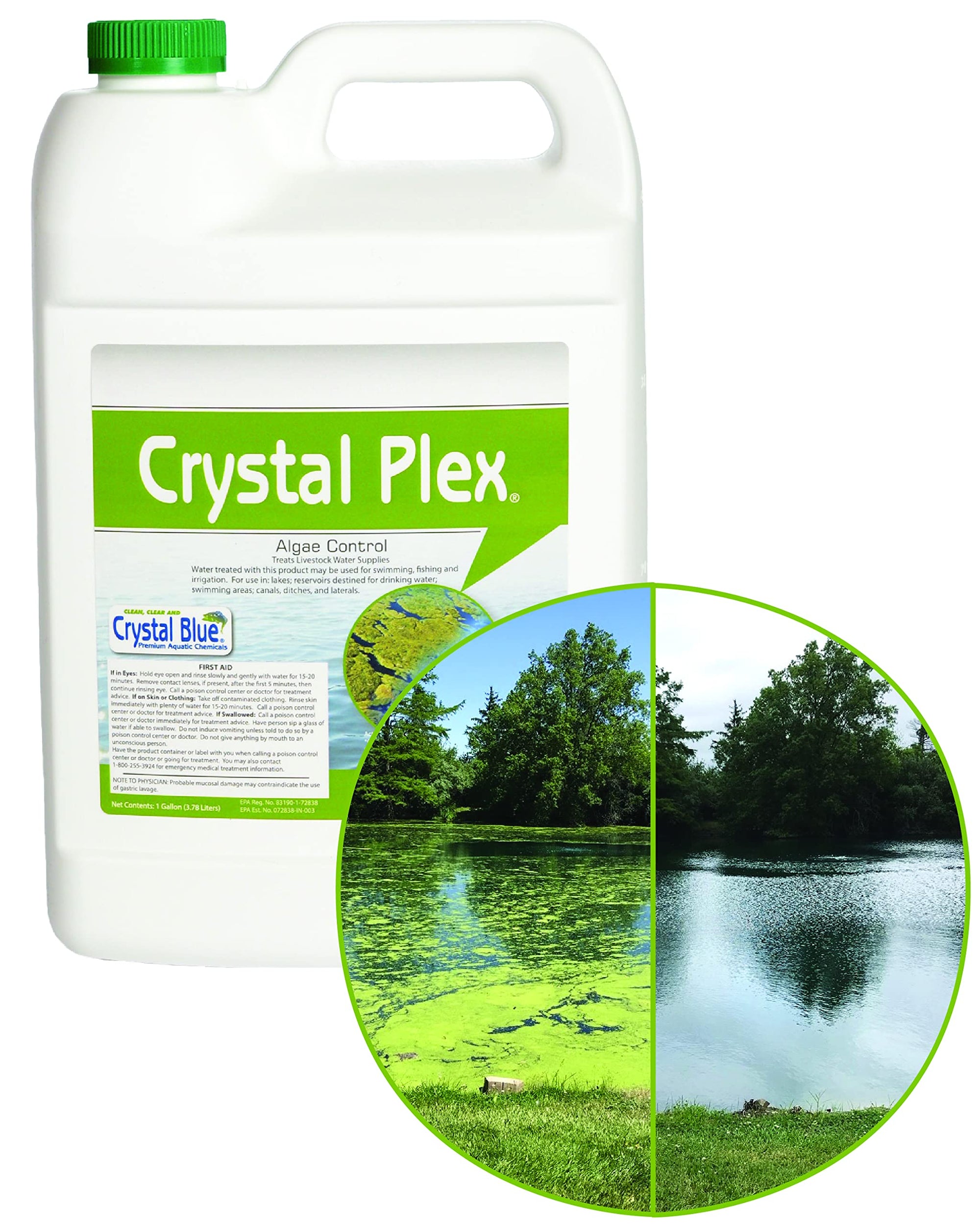 Crystal Plex - Lake and Pond Algaecide Treatment - Liquid Copper Algaecide