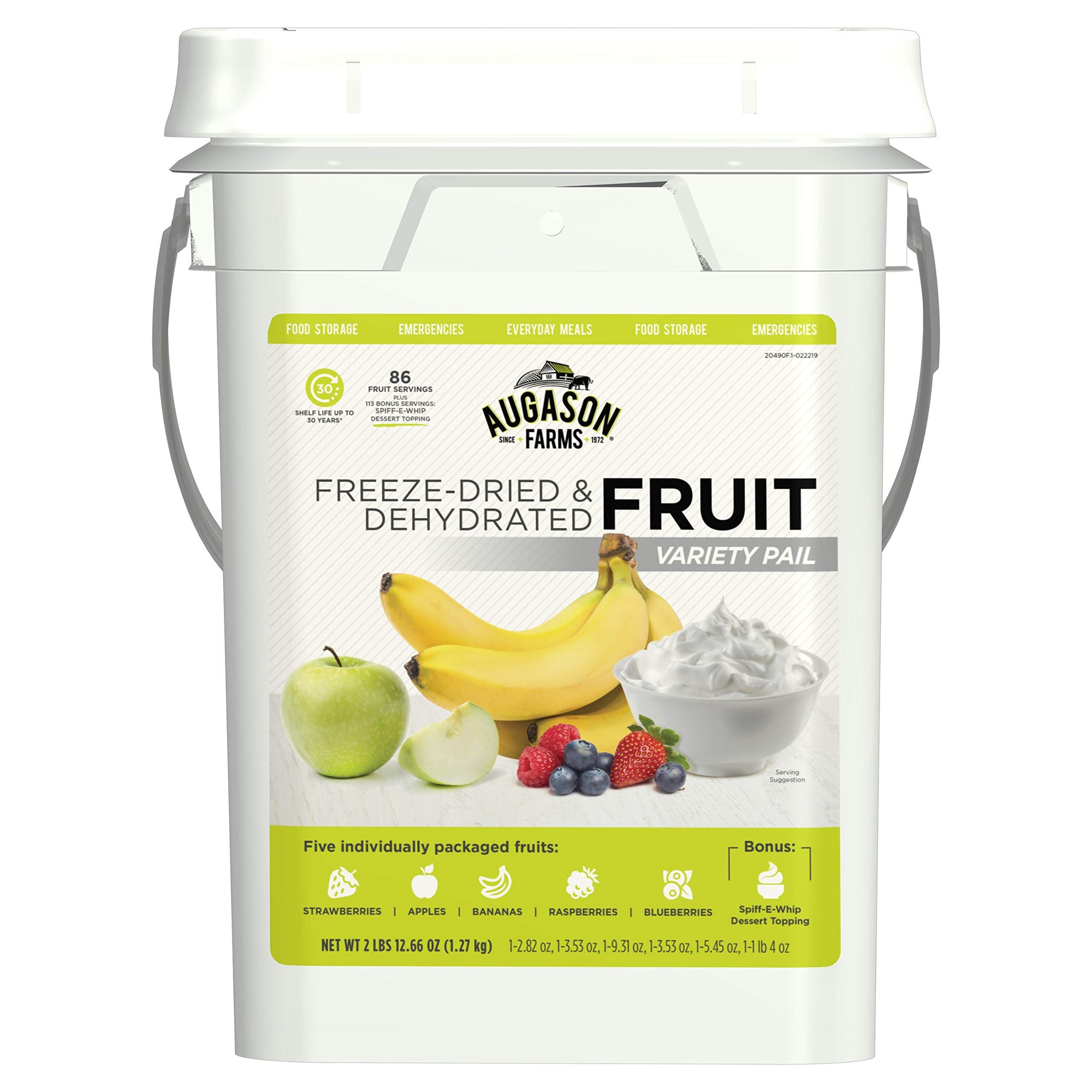 Augason Farms Dehydrated and Freeze-Dried Fruit Variety Pail