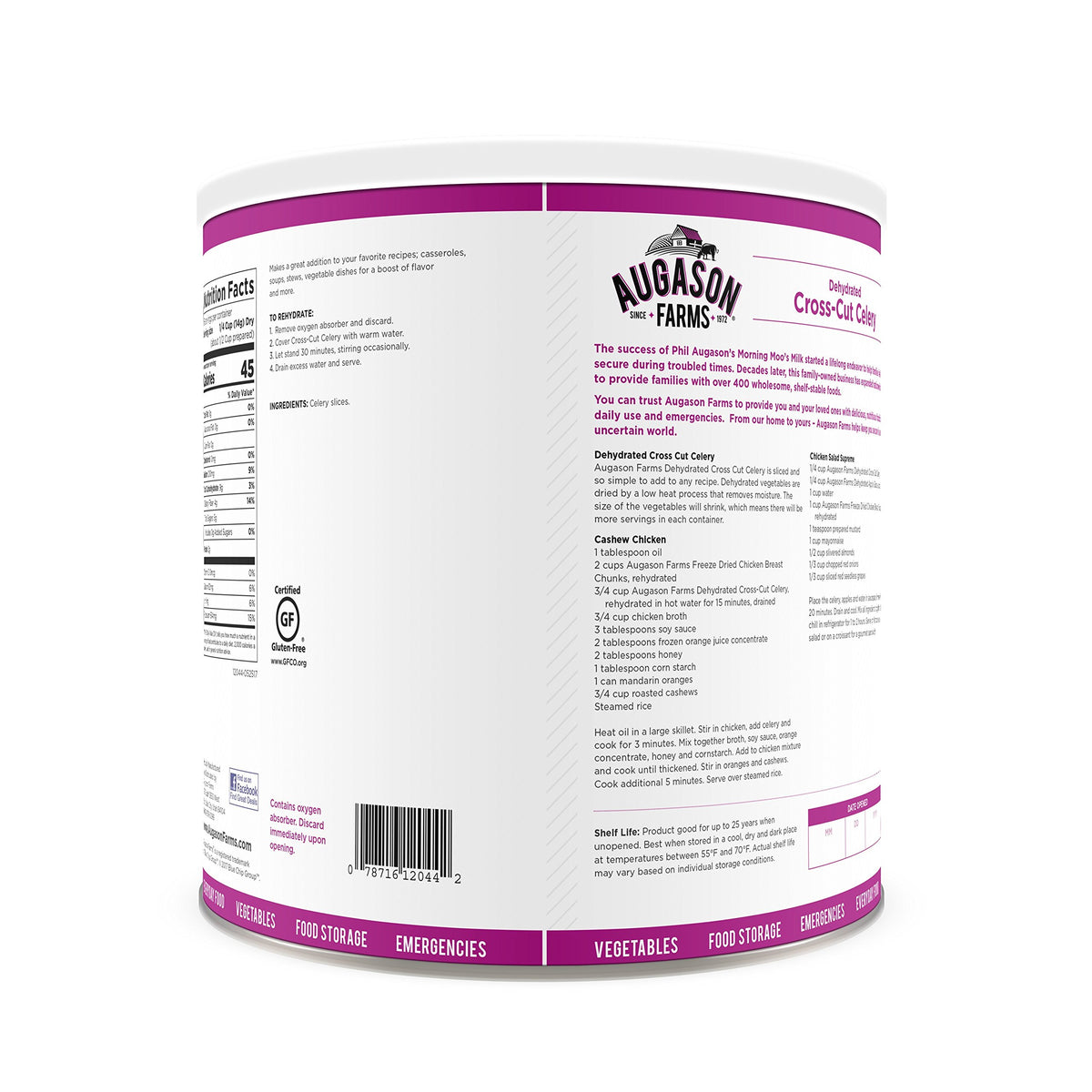 Augason Farms Dehydrated Cross Cut Celery