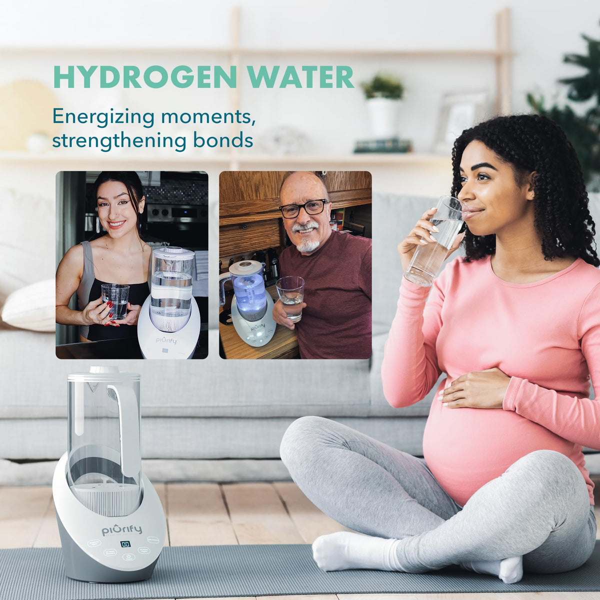 PIURIFY 50 Oz Hydrogen Water Pitcher