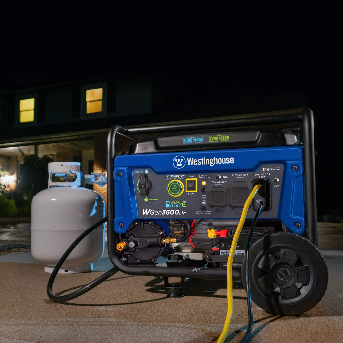 Westinghouse Portable Generator with 4650 Peak Watt Dual Fuel and Remote Electric Start