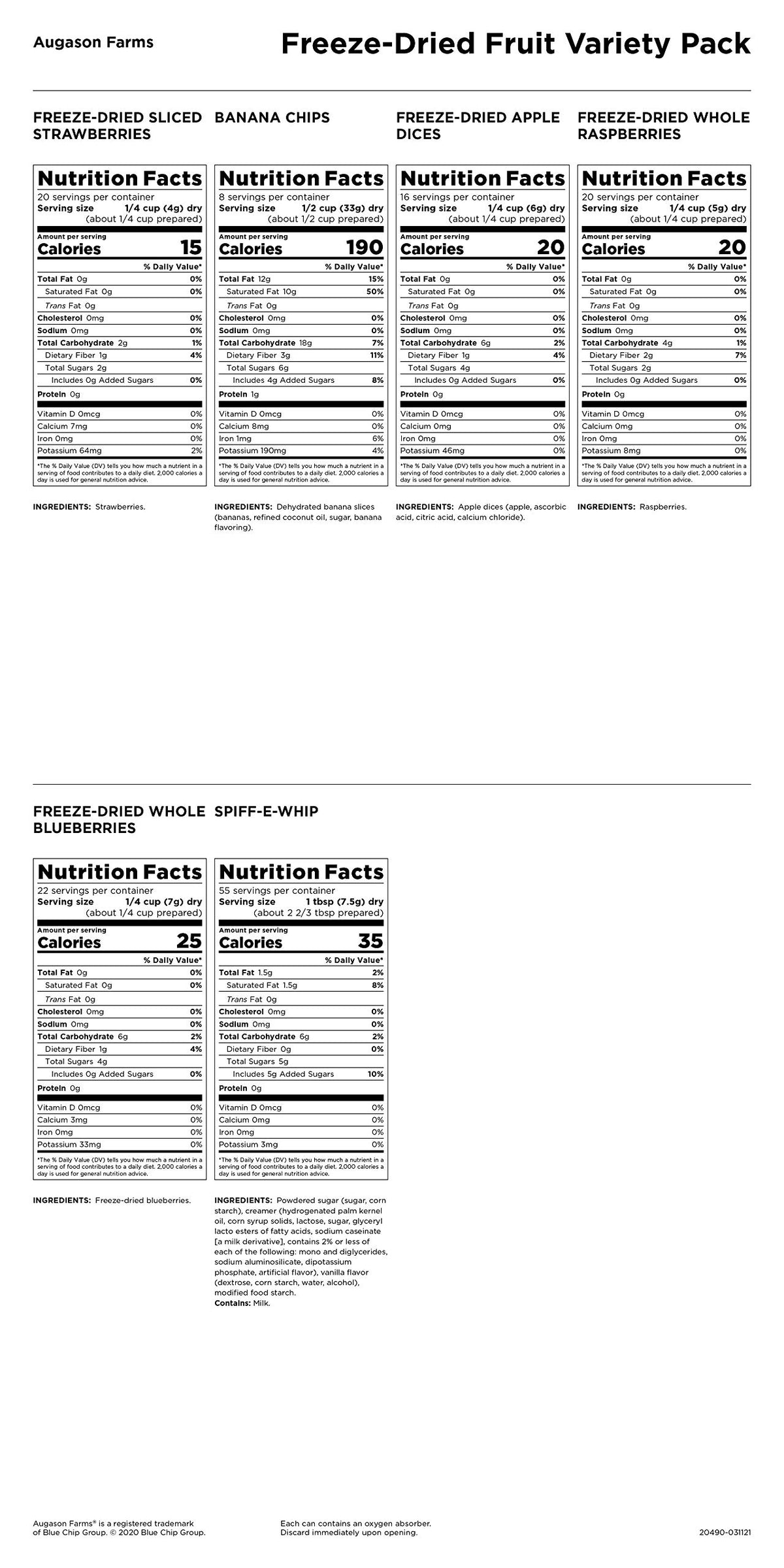 Augason Farms Dehydrated and Freeze-Dried Fruit Variety Pail