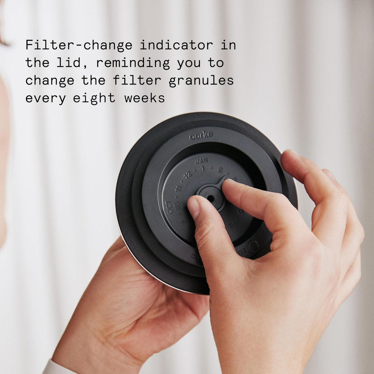 Aarke Purifier Glass Water Pitcher with Refillable Stainless Steel Filter