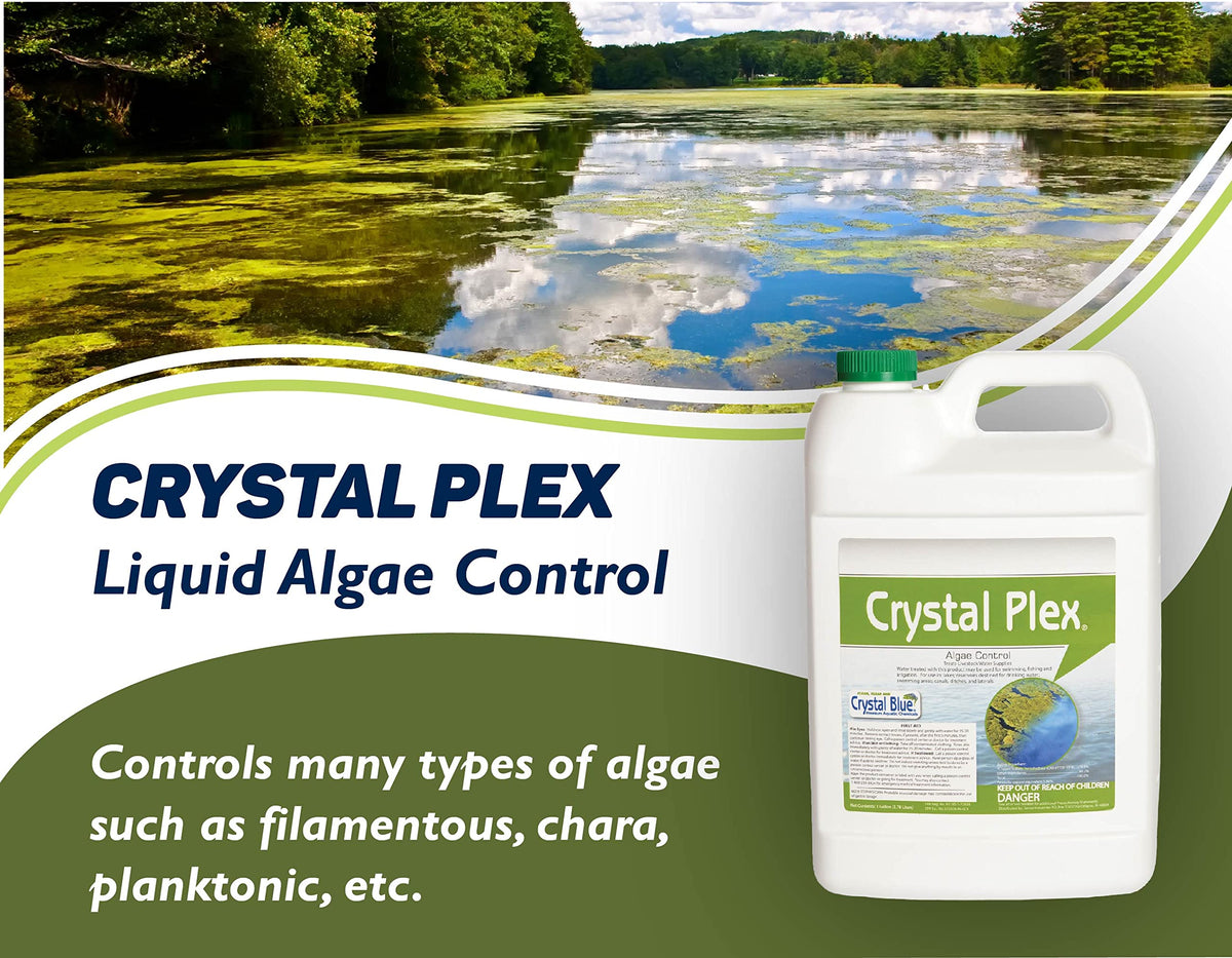 Crystal Plex - Lake and Pond Algaecide Treatment - Liquid Copper Algaecide