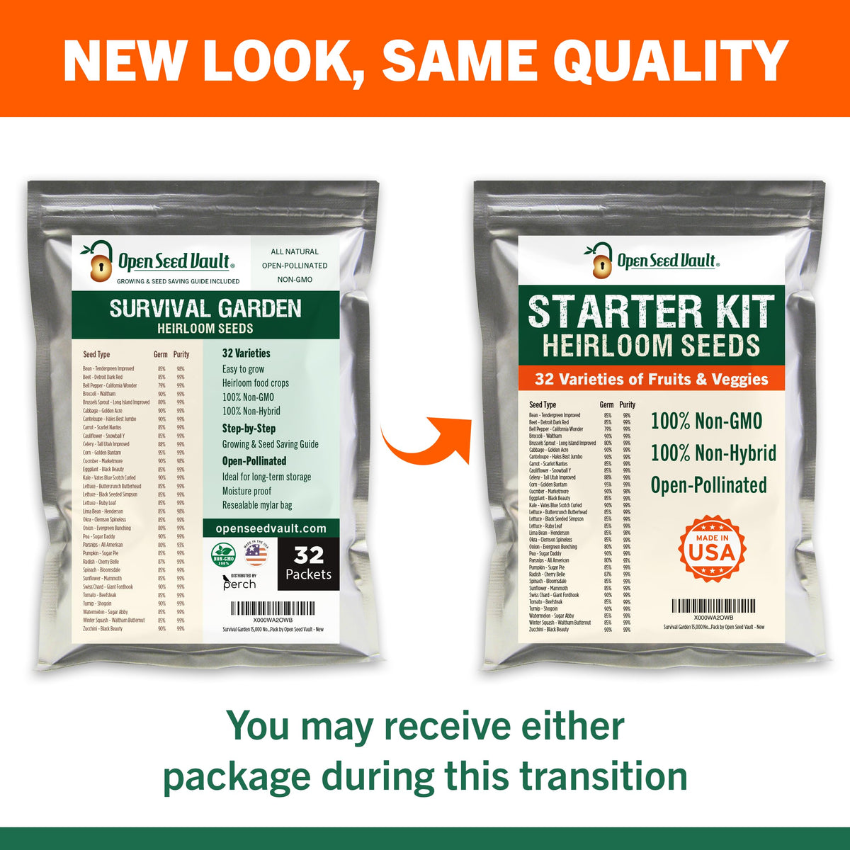 Open Seed Vault 15,000 Non GMO Heirloom Vegetable Seeds