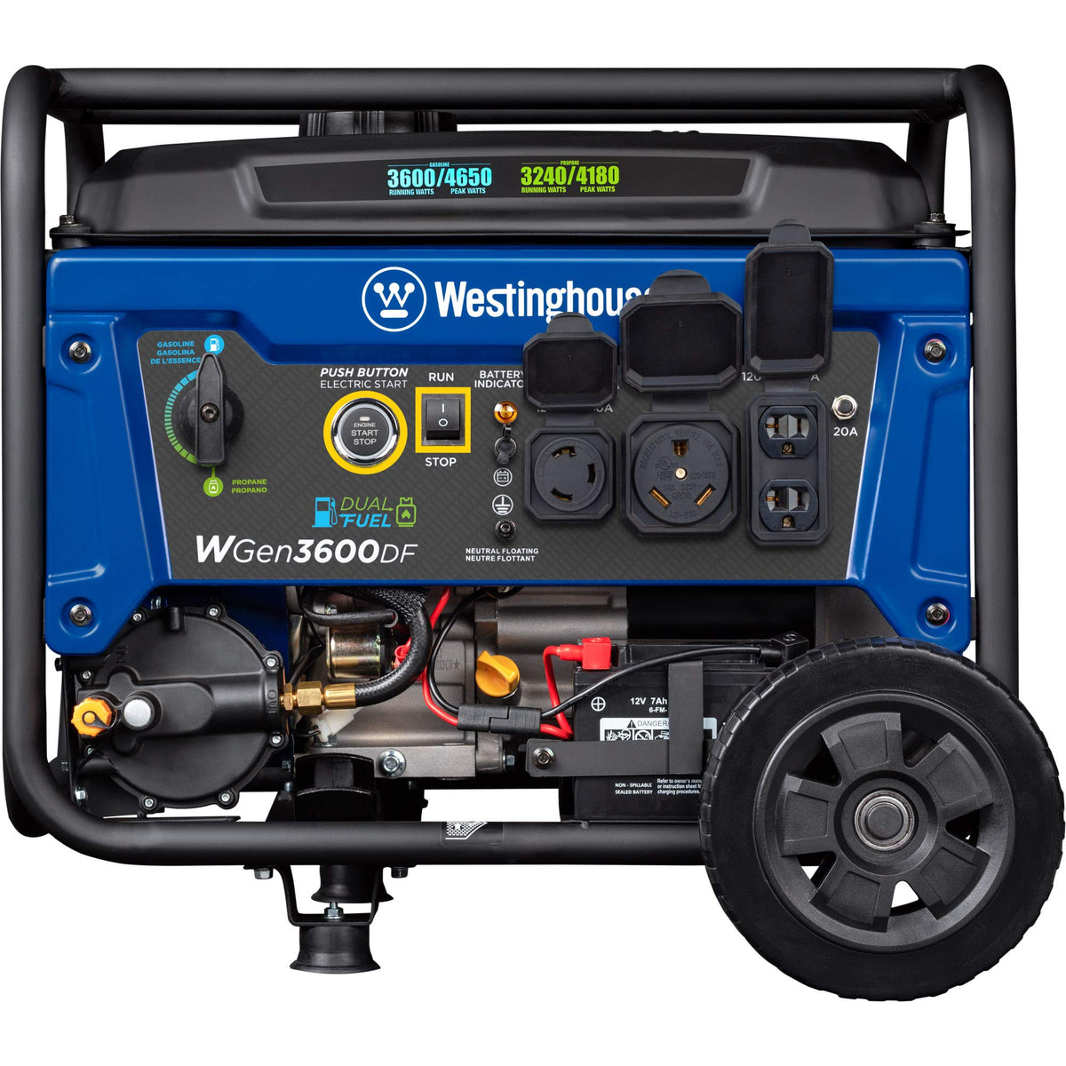 Westinghouse Portable Generator with 4650 Peak Watt Dual Fuel and Remote Electric Start