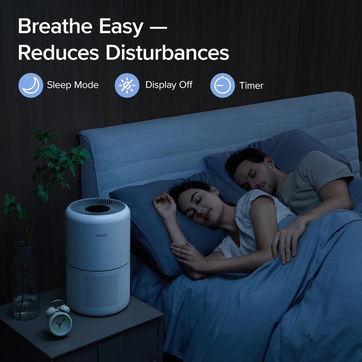 LEVOIT Air Purifier 3-in-1 Filter with HEPA sleep mode, Remove Dust Smoke Pollutants Odor
