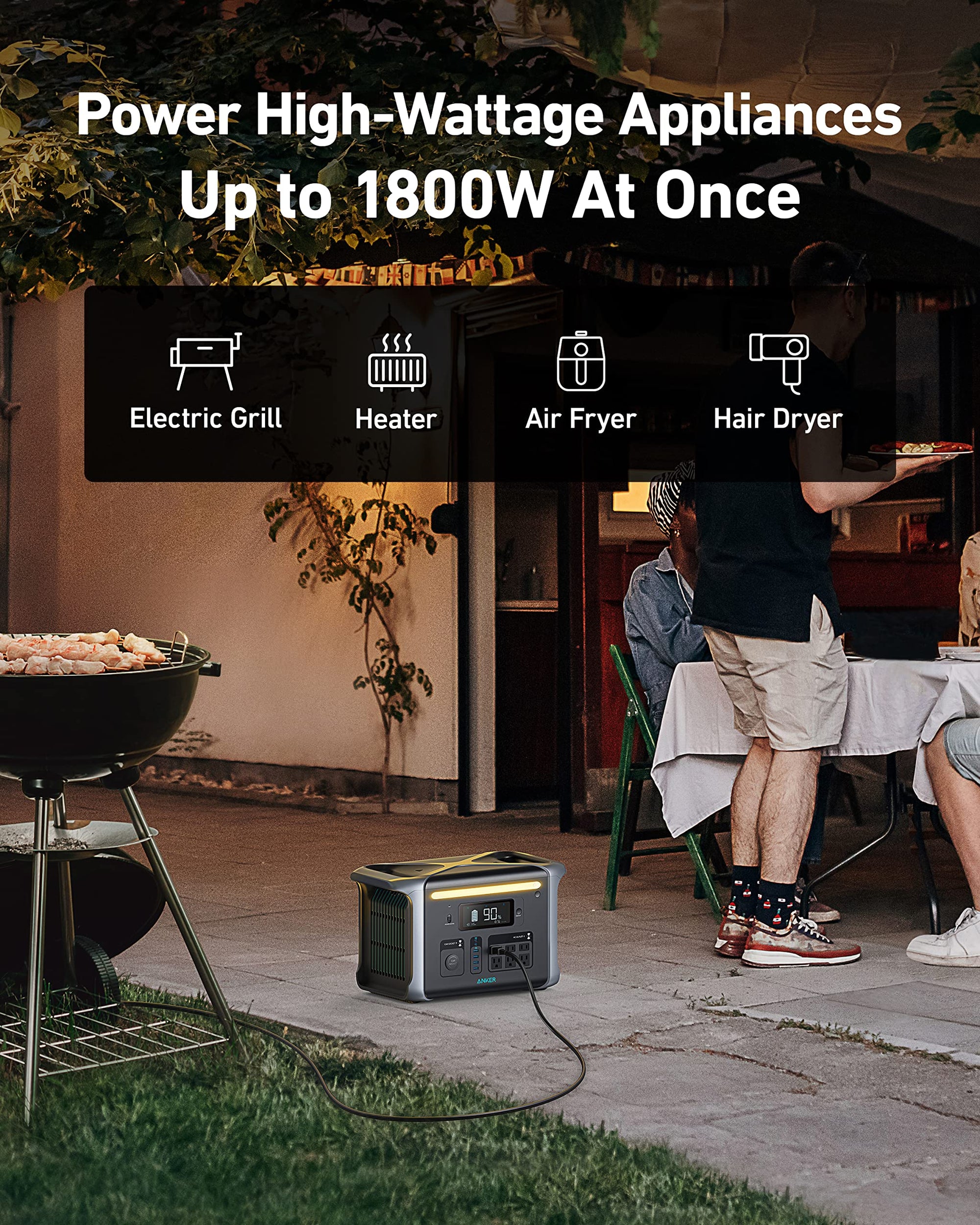 Anker SOLIX F1200 Portable Power Station, PowerHouse 757, 1800W Solar Generator