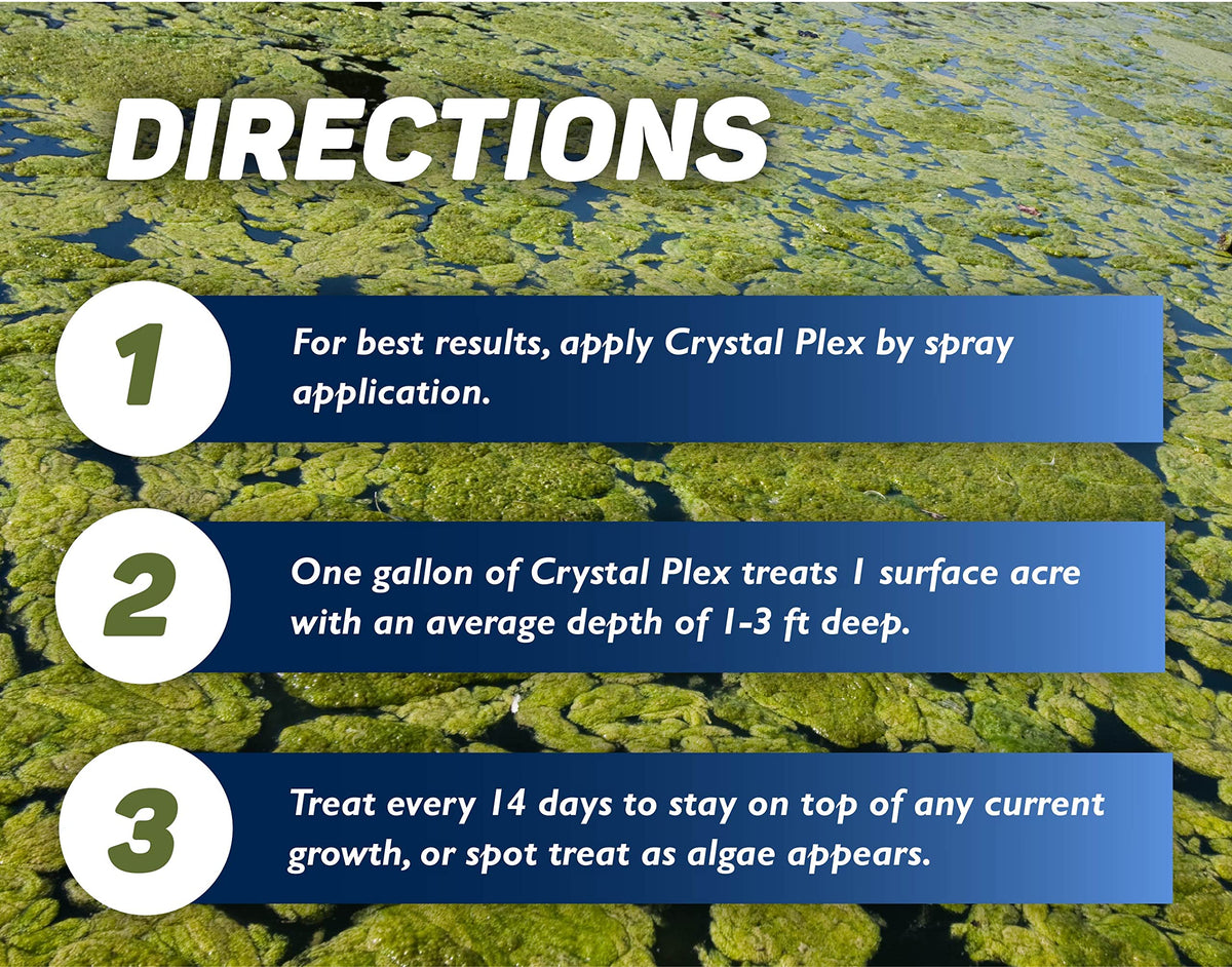 Crystal Plex - Lake and Pond Algaecide Treatment - Liquid Copper Algaecide