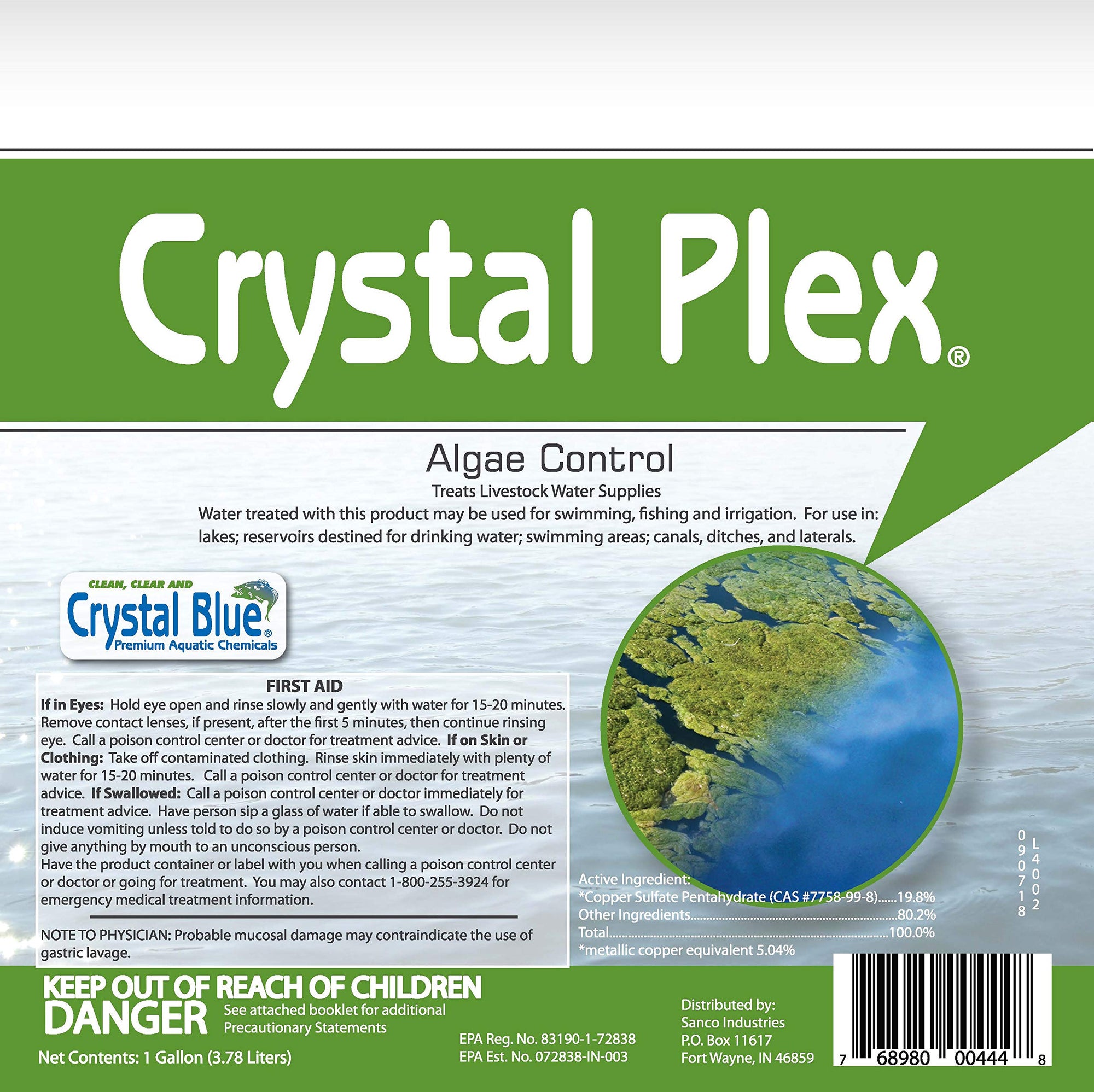 Crystal Plex - Lake and Pond Algaecide Treatment - Liquid Copper Algaecide