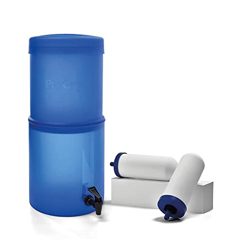 ProOne Big II Gravity Water Filter, 2.5-Gallon Water Filtration System with (2) 7-Inch Filters and BPA-Free Spigot