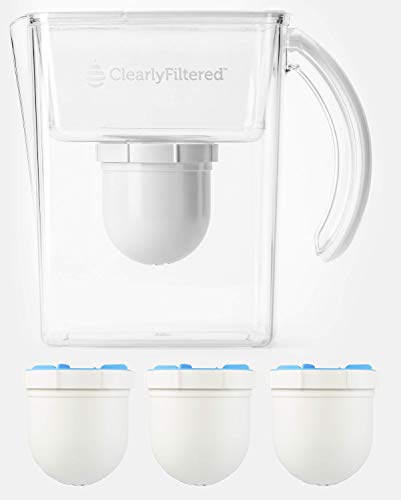 Clearly Filtered Water Filter Pitcher + 3 Replacement Filters Combo
