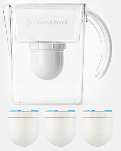 Clearly Filtered Water Filter Pitcher + 3 Replacement Filters Combo ...