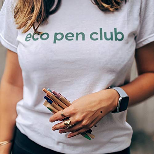 Eco Pen Club (10 Pack) (BLACK INK) Eco-friendly Recycled Ball Point 0.7mm Pens