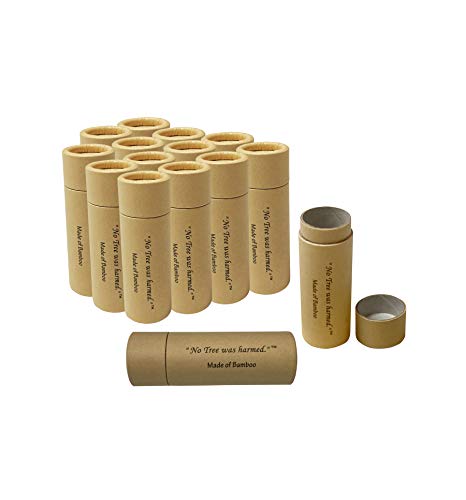 Bamboo Kraft Cardboard Push Up, Empty DIY Lipstick, Paperboard Tubes Lip Balm/Salve/Cosmetic Containers 1 OZ, 15 Pack Sustainable Packaging and Compostable