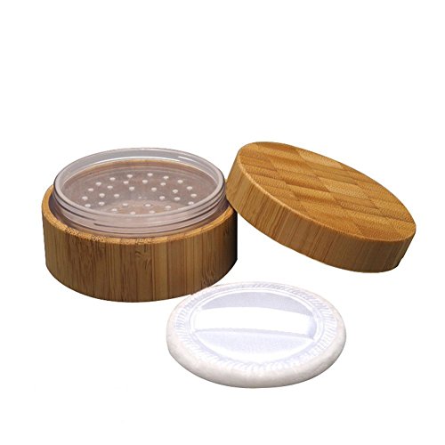 Frienda 30 ml Empty Loose Powder Container Bamboo Cosmetic Make-up Loose  Powder Box Case Holder with Sifter Lids and Powder Puff
