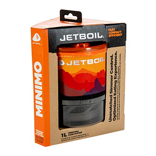 Jetboil MiniMo Camping and Backpacking Stove Cooking System, Sunset Orange